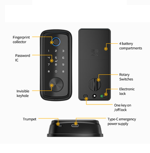 Sinovo thông minh deadbolt khóa cho cửa trước sinh trắc học Khóa cửa kỹ thuật số với wifi bàn phím điện tử & mã chìa khóa thông minh - Product Image 3