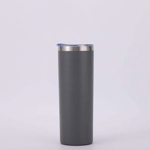 Gobelet isotherme blanc droit de 20 oz en acier inoxydable vierge pour sublimation, avec couvercle et paille, idéal pour les voyages - Product Image 6