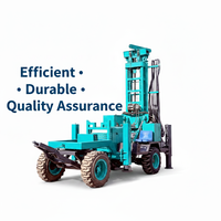 Foreuse hydraulique rotative haute performance sur roues de 300 m, portable, pour puits d'eau, alimentée au diesel avec pompe à boue et moteur 380 V