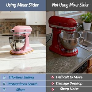 Glissière <span class=keywords><strong>de</strong></span> mixeur en bambou compatible avec les batteurs sur socle inclinable KitchenAid <span class=keywords><strong>de</strong></span> 4,5 à 5 pintes, accessoires <span class=keywords><strong>de</strong></span> tapis coulissant pour appareils électroménagers KitchenAid - Product Image 2
