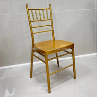 Chaises de salle à manger en métal de style chivalerie moderne, dorées et luxueuses, pour restaurant et mariage