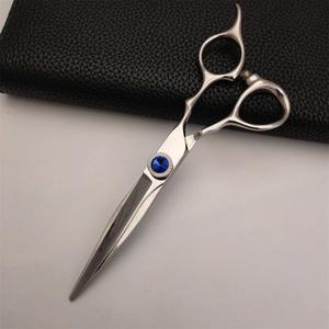 Ciseaux à cheveux KIU-01, ciseaux à effiler 62 mm en acier inoxydable, outil de beauté pour droitiers avec design pierre précieuse bleue - Product Image 5