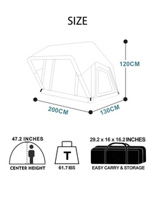 Carpa de Techo Inflable para SUV, Camuflaje de Verano, para Exteriores, Fácil de Instalar, Totalmente Automática, Ligera, de Apertura Rápida, Impermeable para Camping - Product Image 3