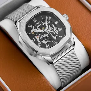 Custom High Quality Cheap Private Label Waterproof Skeleton Automatic Mechanical Wrist Watch For Men Luxury