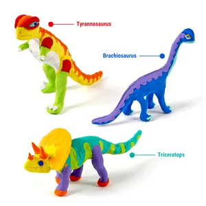 Оптовая продажа с фабрики, забавная игрушка ручной работы «сделай сам», игрушка-Динозавры, собранная развивающая глина, игрушка-динозавр, разноцветная игрушка для игры в тесто