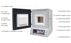 Electric Oven Industrial Laboratory 1200C Heat Treatment Muffle Furnace Price