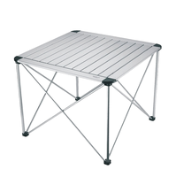 Table à manger pliante portable en alliage d'aluminium de conception moderne, légère et carrée pour le camping en plein air, la randonnée, le pique-nique et le barbecue.