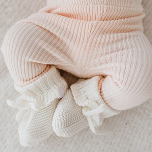 Nuovi Scarpine per Neonata 2026 in Morbido Cotone Organico con Bordo Arricciato, Calzature per Neonati - Product Image 5