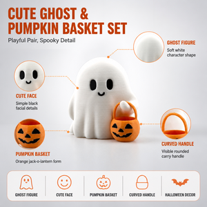 Jouet de bureau fantôme d'Halloween mignon imprimé en 3D, figurine fantôme effrayante, décoration de table d'Halloween, cadeau - Product Image 2