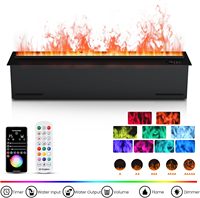Insert de foyer à vapeur d'eau encastré de 47,24 po, flamme multicolore réglable, manuel, en métal, pour usage domestique et hôtelier