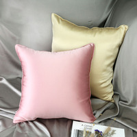 Couleur unie en soie de luxe coussin housse en soie satin housses de coussin pour canapé voiture