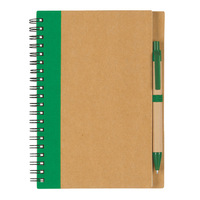 Carnet à spirales Eco Kraft avec porte-stylo, logo personnalisé, papier recyclé, ligné, agenda, cadeau promotionnel pour entreprise
