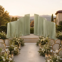 Arche Métallique de Décoration de Mariage pour Scène de Cérémonie, Support de Fond pour Arrangements Floraux et Présentation de Ballons avec Cadre en Fer Doré