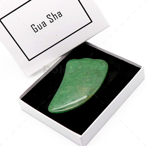 Outil de massage Gua Sha personnalisé avec logo, rouleau facial en pierre, ensemble de masseur facial Guasha, rouleau en pierre de jade naturelle - Product Image 6