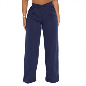 Custom 100% Cotton French Terry Loose Straight Casual Eco-Friendly Breathable <b>Sweat</b> Joggers <b>Pants</b> for <b>Women</b> - Product Image 1