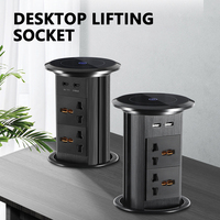 Hochwertige Premium Pop-up-Steckdose mit integriertem USB-C und Touch-Schalter für Kücheninsel, Büro, Fabrik, Schreibtischorganisation