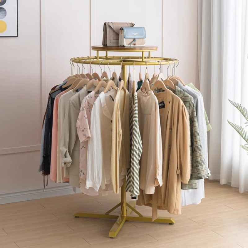 Vintage Circular Garment Rack Revolving Round Clothes Racks