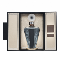 Boîte-cadeau de luxe en bois artisanal Art Déco à double porte pour spiritueux, forme rectangulaire, avec doublure intérieure décorative personnalisée, qualité supérieure