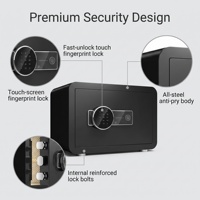 Sistema de Cerradura Digital Antirrobo, Diseño Moderno en Negro, Caja Fuerte de Seguridad de Acero para Hogar, Banco u Oficina, Protección de Objetos de Valor