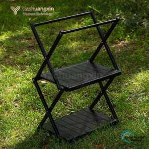<b>Outdoor</b> campsite Rubik's Cube <b>table</b> storage rack, two-layer <b>folding</b> storage rack, portable multifunctional <b>table</b> - Product Image 6