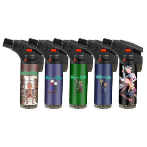 TECHNO a prueba de viento potente butano recargable llama azul ODM logotipo personalizado Encendedor Jet Slant antorcha encendedor para cigarrillo - Product Image 1