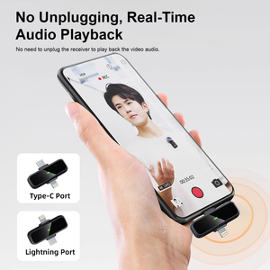 2 में 1 वायरलेस माइक मिनी लैवेलियर लैपल शोर रिडक्शन ऑम। - Product Image 6