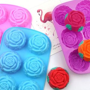 Moule en silicone en forme de rose pour savon, fournitures de cuisine, outils, moule à cupcakes, bougies, résine, OEM/ODM - Product Image 1