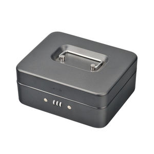 กล่องเก็บเงินแบบพกพา Hu-buy ขนาดเล็ก กล่องใส่เหรียญ กล่องนิรภัย กล่องเก็บเงินสด พร้อมกุญแจรหัส ทำจากสแตนเลส - Product Image 3