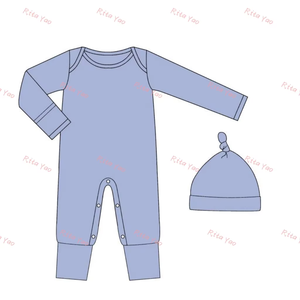 Vestiti personalizzati per neonato autunno inverno 100% pettinato in cotone dormiente piegati su cappello Unisex che torna a casa 2025 - Product Image 6