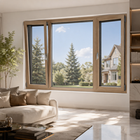 Fenêtre composite aluminium-bois sur mesure 90 mm, anti-effraction RC2, double vitrage, moderne, luxe, villa résidentielle, avec certification Energy Star