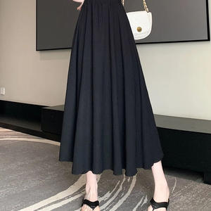 Jupe longue évasée mi-longue décontractée en coton pour <span class=keywords><strong>femme</strong></span>, nouvelle collection été, respirante, amincissante, taille naturelle, imprimé numérique, en mousseline - Product Image 5