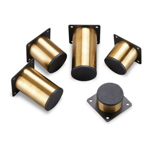 Huachen Furniture Legs Brushed Gold Round Stainless Steel Heavy Duty Cabinet Kitchen Use - Product Image 1