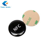 Carte de membre NFC OEM, mini-étiquette, carte de visite, paiement, étanche, puce RFID NTAG213, 13,56 MHz/125 kHz, PVC époxy, utilisation hôtelière