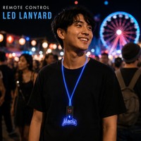 Longstargift – Lanière d'identification LED personnalisée en acrylique avec crochet métallique multicolore pour passe de visiteur de convention