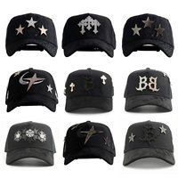 Casquette de sport pour homme de qualité supérieure, modèle Barbas, à calotte courbée, visière en daim noir, 5 panneaux, style A-Frame