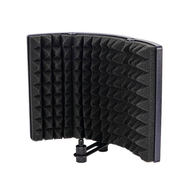 Portable Foldable Three-door Sound-proof Windproof Cover Microphone Noise Reduction Acoustic Isolation Shield