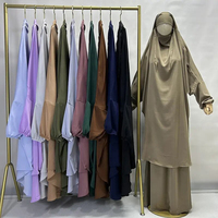 Jilbab 2 pièces avec poches pour jupe Niqab Cordes légères Nida Femmes musulmanes Vente en gros Eid Ramadan Jilbab de prière grande taille