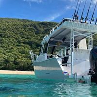 Perahu Nelayan Laut Aluminium Deep V Predator Kabin Terbuka Mesin Tempel Cepat Kapal Pesiar Aluminium 7.2 Meter Sport