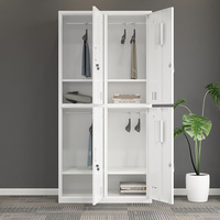 Casillero de acero metálico de 4 puertas con cerradura de llave para vestuarios y oficinas Gabinete de ropa para almacenamiento y organización
