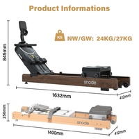 Rameur d'intérieur pliable magnétique Snode à résistance progressive silencieuse avec moniteur de données numériques, équipement d'entraînement cardio à faible impact