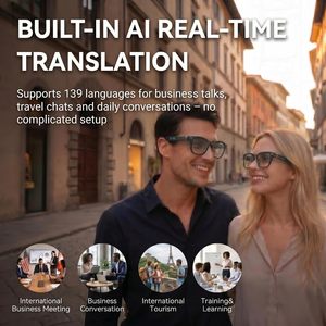 Gafas Inteligentes con Traducción IA en Tiempo Real para 100 Idiomas, Barra de Traducción, Reproducción de Música Android, Gafas Inteligentes - Product Image 2