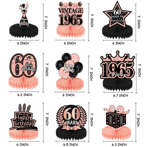 Nuova decorazione in oro rosa 60 anni donna a nido d'ape tavolo decorazione Desktop festa di compleanno - Product Image 2