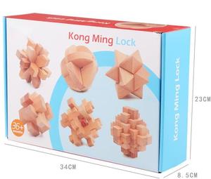 Meilleures ventes : Jouet de <span class=keywords><strong>casse</strong></span>-tête logique en <span class=keywords><strong>bois</strong></span>, démontable, pour stimuler l'esprit et la logique, avec solutions - Product Image 6