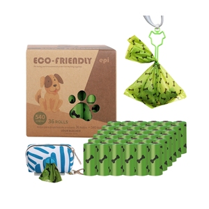 <b>Compostable</b> Eco Friendly Custom Private Label Portable 4 8 Rolls Pet Dog Poop Waste <b>Bag</b> Vest Handle Flat <b>Bag</b> - Product Image 4