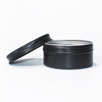 Boîte en aluminium ronde pour cosmétiques de 10 ml, 30 ml, 50 ml, 100 ml, 200 ml, récipient en métal pour baume à lèvres, bougie, pilule, cire pour cheveux, pot en aluminium noir