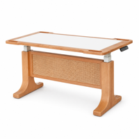 Table à manger électrique réglable en hauteur, adaptée aux personnes âgées, en bois massif, avec poignée d'assistance, stable, pour maison de retraite