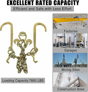 Cadena de Acero Soldada con Ganchos en J, Chapada en Zinc, de Alta Resistencia, Marca Maxplus, Fabricada en China, con Amarre Amarillo, Cadenas de Amarre G80 G100 - Product Image 2