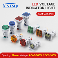 Voltímetro Digital LED Cuadrado de 22 mm, AC60-500V / DC5-100V, Opción de Color (Amarillo/Verde/Rojo/Blanco), Mini Indicador de Panel