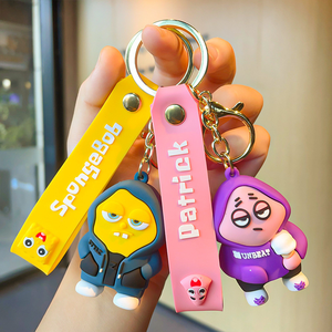 Personalizado divertido personalizado <span class=keywords><strong>Bob</strong></span> <span class=keywords><strong>Esponja</strong></span> llavero dibujos animados Patricio estrella colgante coche bolsa colgante Accesorios - Product Image 1