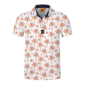 Équipe de plage imprimée all-over à séchage rapide personnalisée en gros pour polo pour hommes 100% polyester tricoté par sublimation - Product Image 2